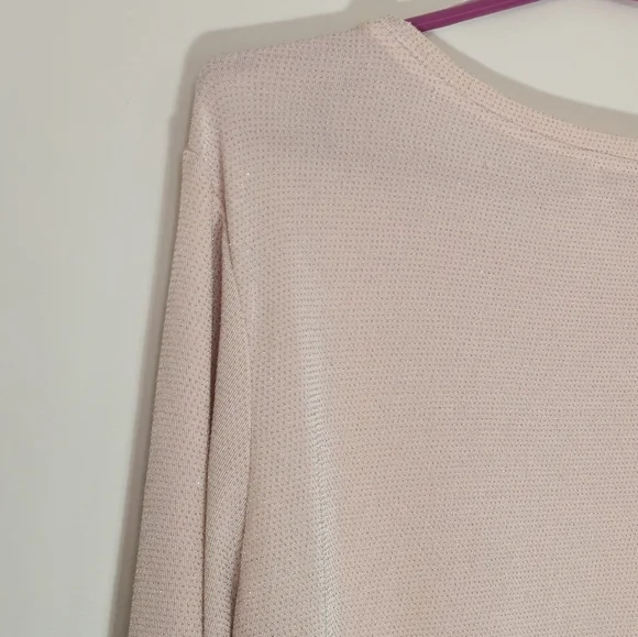 Calvin Klein Pink Silver Glitter Shimmer Asymmetrical Tunic Top XL - Picture 10 of 13